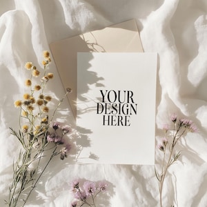 Boho Card Mockup 5x7 Card Mockups Biglietti di compleanno Inviti di nozze Articoli di cancelleria Saluti Inviti Card JPG Download digitale