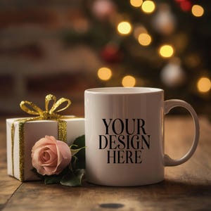 Valentinstag Becher Mockup Weiße Kaffeetasse, 11 Unze weiße Keramikbecher Mockup, Valentinstag Hintergrundfoto, sofortiger digitaler Download
