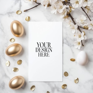 Mockup di biglietti d'invito pasquali 5x7 Mockup di biglietti di Pasqua Mockup di biglietti di Pasqua Invito Saluto Mock di biglietti di auguri pasquali JPG Download digitale