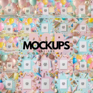 20+ Geburtstagskarten-Mockups Bundle, Party-Einladungskarte Mockup Bundle, Grußkarte Mockup Bundle, 5x7 Karte Mockups, 7x5 Karte Mockup