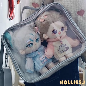 Baumwolle Puppe Transparent Display Tasche, Puppen Transparent Ita Tasche, Puppen Aufbewahrungstasche, Puppen Zubehör, Puppe Schlüsselbund Rucksack