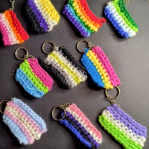 Crochet Pride Flag Keychains