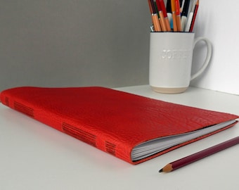 Red Leather Sketchbook, A4 Notebook, Leather Journal, Gift for Artist, Watercolor Sketchbook, Handmade Gift, Luxury Gift, Custom Sketchbook