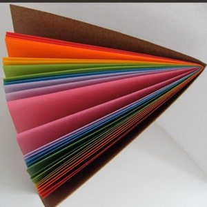 Rainbow Notebook A6 (6x4") -  Kraft covered Notebook with bright Rainbow Pages, Pocket Notebook, Dream Journal, Book Nook, Reading Nook