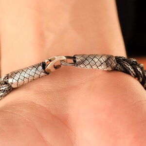 999 Sterling Silver Kazaziye Hand Braided Bracelet, Oxidized Woven Kazaziye Bracelet Men, Viking Weaved Bracelet Women, Birthday Gift Him Father Dad