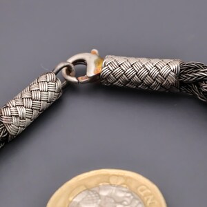 999 Sterling Silver Kazaziye Hand Braided Bracelet, Oxidized Woven Kazaziye Bracelet Men, Viking Weaved Bracelet Women, Birthday Gift Him Father Dad