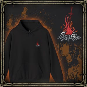 Drippy Souls Bonfire Embroidered Hooded Sweatshirt