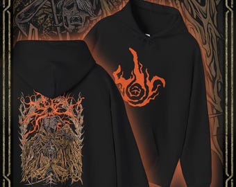 Felpa con cappuccio Drippy Souls Midra Signore della Fiamma Frenetica