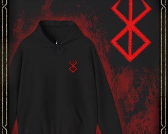 Berserker Brand of Sacrifice Embroidered Hooded Sweatshirt