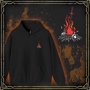 Drippy Souls Bonfire Embroidered Hooded Sweatshirt
