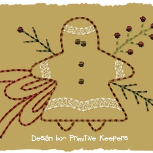 Gingerbread Girl-Version 2-4x4-INSTANT DOWNLOAD