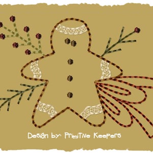 Gingerbread Boy-versie 2-4x4--INSTANT DOWNLOAD