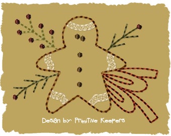 Gingerbread Boy-Version 2-4x4--INSTANT DOWNLOAD