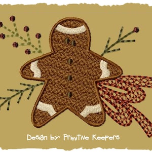 Gingerbread Boy-Version 1-4x4-Machine Embroidery-INSTANT DOWNLOAD