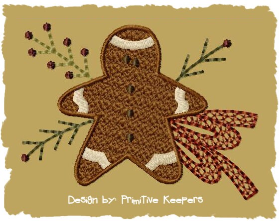 Gingerbread Boy-Version 1-4x4-Machine Embroidery-INSTANT DOWNLOAD