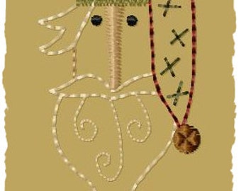 Santa with Stocking Cap-Version 2--4x4--INSTANT DOWNLOAD