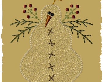 Snowman Angel-Machine Embroidery--4x4-INSTANT DOWNLOAD