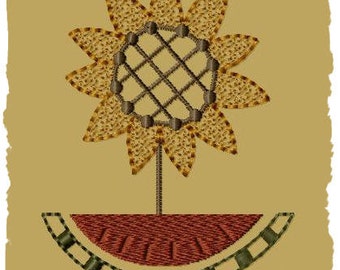 Sunflower Spring Ornie--4x4--INSTANT DOWNLOAD