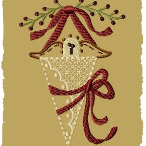 Angel Doily Cone--4x4--Machine Embroidery Design-INSTANT DOWNLOAD
