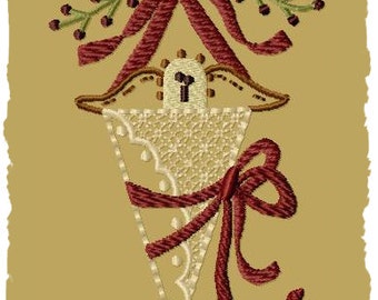 Angel Doily Cone--4x4--Machine Embroidery Design-INSTANT DOWNLOAD