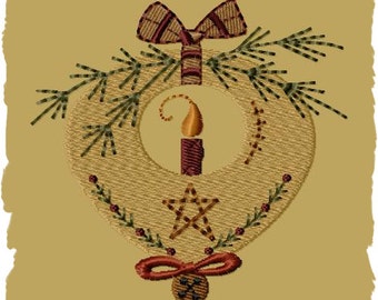 Prim Candle Ornament-Version 1-4x4--INSTANT DOWNLOAD