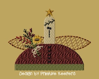 Primitive Machine Embroidery Design-Angel Blessings--Version 1--(4x4)-INSTANT DOWNLOAD