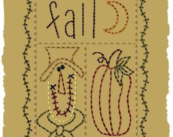 Primitive Machine Embroidery Design-Fall Sampler--Version 2--(4x4)-INSTANT DOWNLOAD
