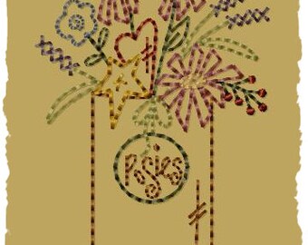 Posies, Version 2--4x4--INSTANT DOWNLOAD