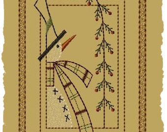 Primitive Machine Embroidery Design-Frosty's Pine--Version 2--(5 x 7)-INSTANT DOWNLOAD