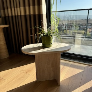Travertine Side Table
