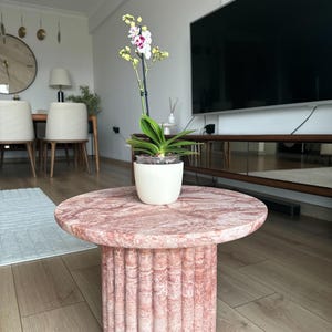 Red Travertine Coffee Table