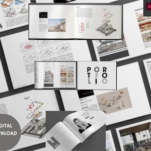 Modelo de portfólio minimalista para arquitetos, fotógrafos e designers, portfólio criativo, portfólio de designer gráfico