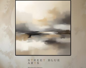Paisaje abstracto neutro: tonos tierra beige y gris (descarga digital)