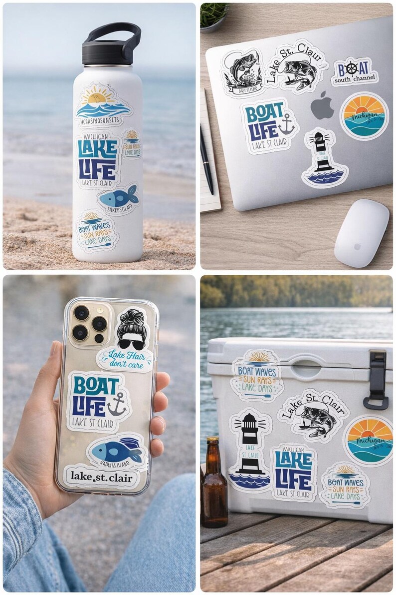 Lake Life Stickers - Harsens Island / Lake St. Clair - Etsy