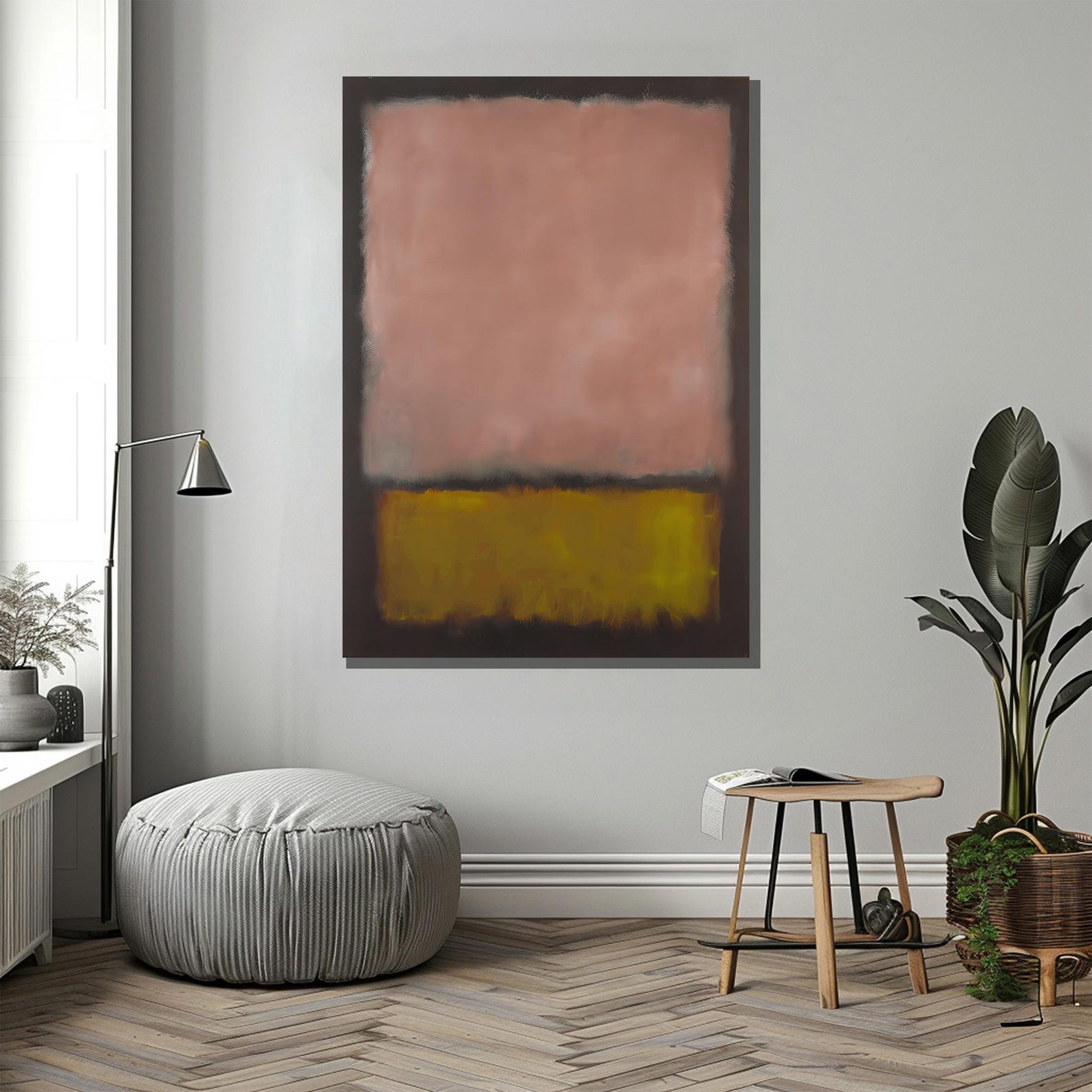 Mark Rothko Brown and Yellow Canvas Painting – Warm Abstract Art Gift ...