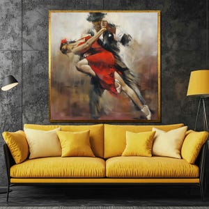Passionate Tango Dance Canvas Painting - Elegant Wall Art for Modern Home Decor and Romantic Gift Ideas