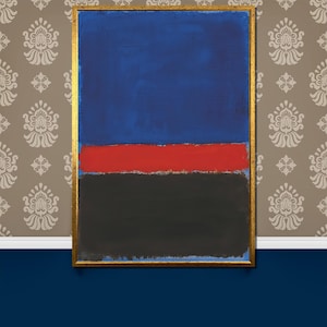 Mark Rothko  Blue, Red, and Black Canvas Painting – Bold Abstract Art Gift for Modern Home or Office Wall Décor
