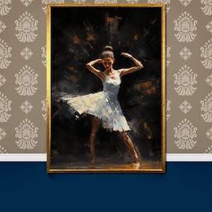 Elegante Ballerina Leinwand Gemälde - Moderne Tanz Wandkunst für Wohnkultur - Perfektes künstlerisches Geschenk für Ballett Enthusiasten