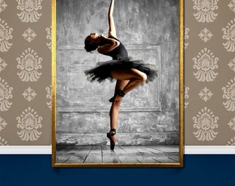 Elegant Ballerina Canvas Painting - Graceful Dance Wall Art - Perfect Gift for Ballet Lovers and Home Decor