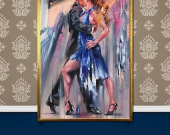 Dynamisches Tango Gemälde - Lebendiges Tanz Geschenk für Liebhaber von Wohnkultur und Ballroom Enthusiasten