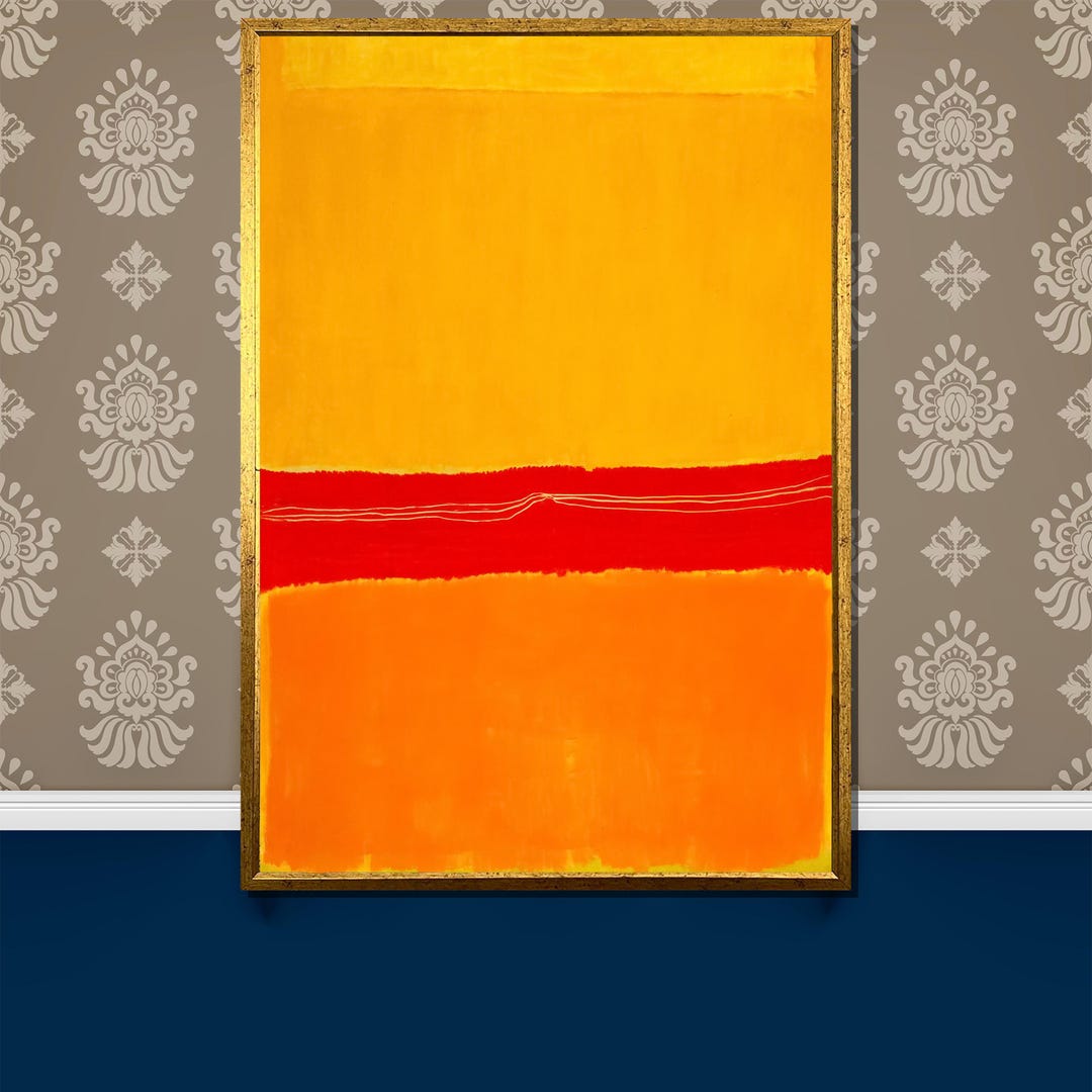 Mark Rothko Bold Yellow, Red, and Orange Abstract Canvas Painting ...
