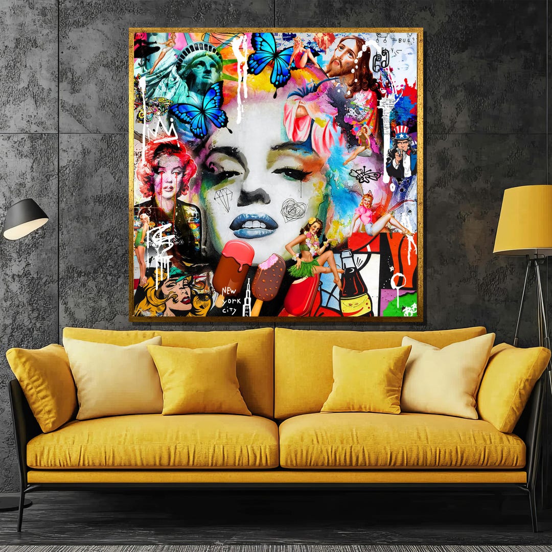 Magic Canvas Quadro Pop Art Marilyn Monroe - Stampa Su Tela 100x50 Cm, Telaio In Legno 2 Cm, Made In Germany