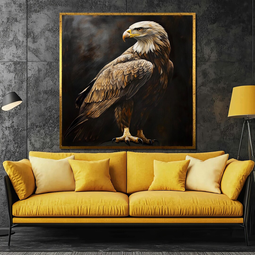 Majestic Eagle Canvas Painting - Realistic Wildlife Wall Art, Regal ...