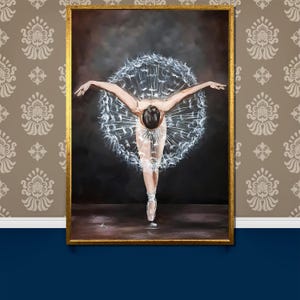 Graceful White Ballerina Canvas Painting - Stunning Dance Wall Art - Perfect Gift for Ballet Enthusiasts and Elegant Home Decor