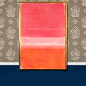 Vibrant Pink and Orange Abstract Canvas Painting - Bold Artistic Gift for Modern Wall Decor and Colorful Home Spaces