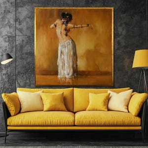 Exquisite Belly Dance Canvas Painting - Elegant Oriental Dance Art for Wall Decor and a Unique Gift for Cultural Art Enthusiasts