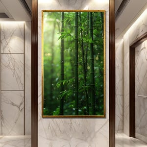 Cuadro sobre lienzo con loto zen y piedras apiladas, arte de pared con reflejos de agua tranquila, decoración de meditación serena, póster de relajación de spa