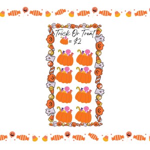 Trick Or Treat Halloween Low Income Savings Challenge, A6 3 x 6 Printable PDF