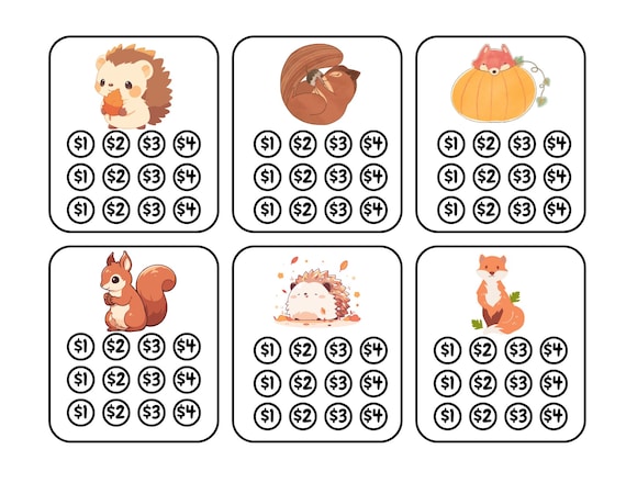 Cute Woodland Animal Mini Savings Challenge Bundle, 3 x 3.5 inches Printable PDF