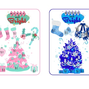 Christmas Savings Challenge Bundle, I&#39;ll Have a Blue...and Pink Christmas, Printable PDF